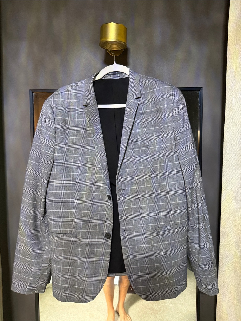 H&M Men’s Gray Plaid Blazer & Skinny Pants Bundle 33R